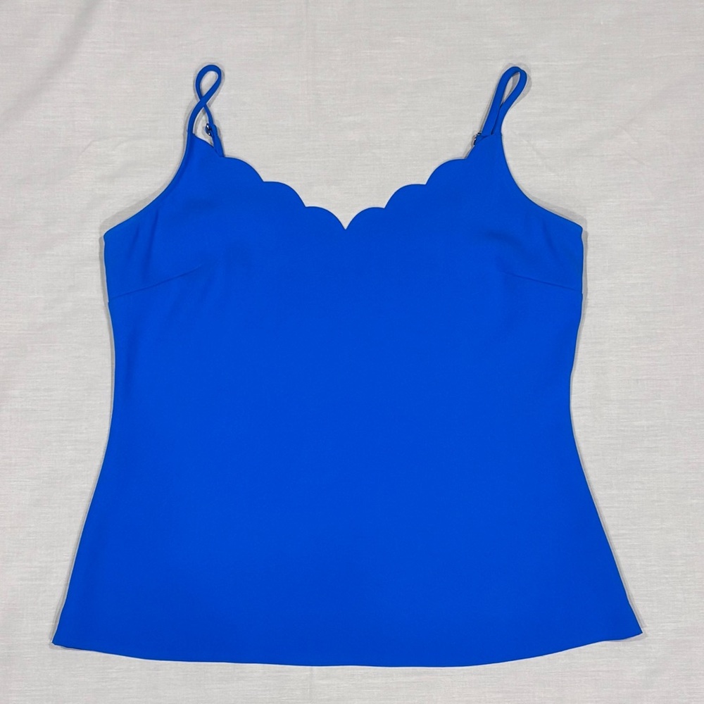 Ted Baker London Women's Siina Blue Scalloped Tank Top Cami Size 3 US 8 Medium
